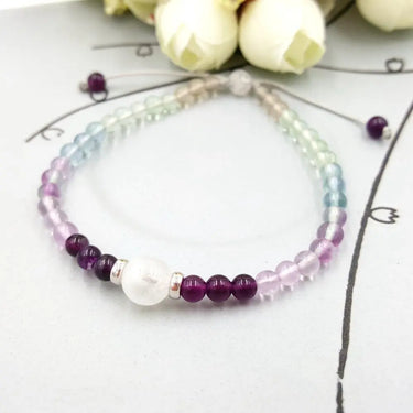Natural Rainbow Fluorite Moonstone Bracelet-Your Soul Place